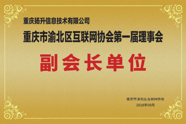 重慶市渝北區互聯網協會**屆理事會副會長單位